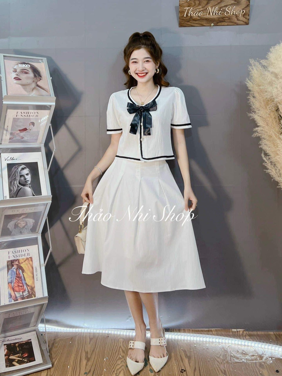 ❤️❤️ Siêu phẩm sét tiểu thư chạy viền nơ cổ cực xinh 🥰🥰🥰 Sét đồ nữ tính nhẹ nhàng 🎉-LĐ