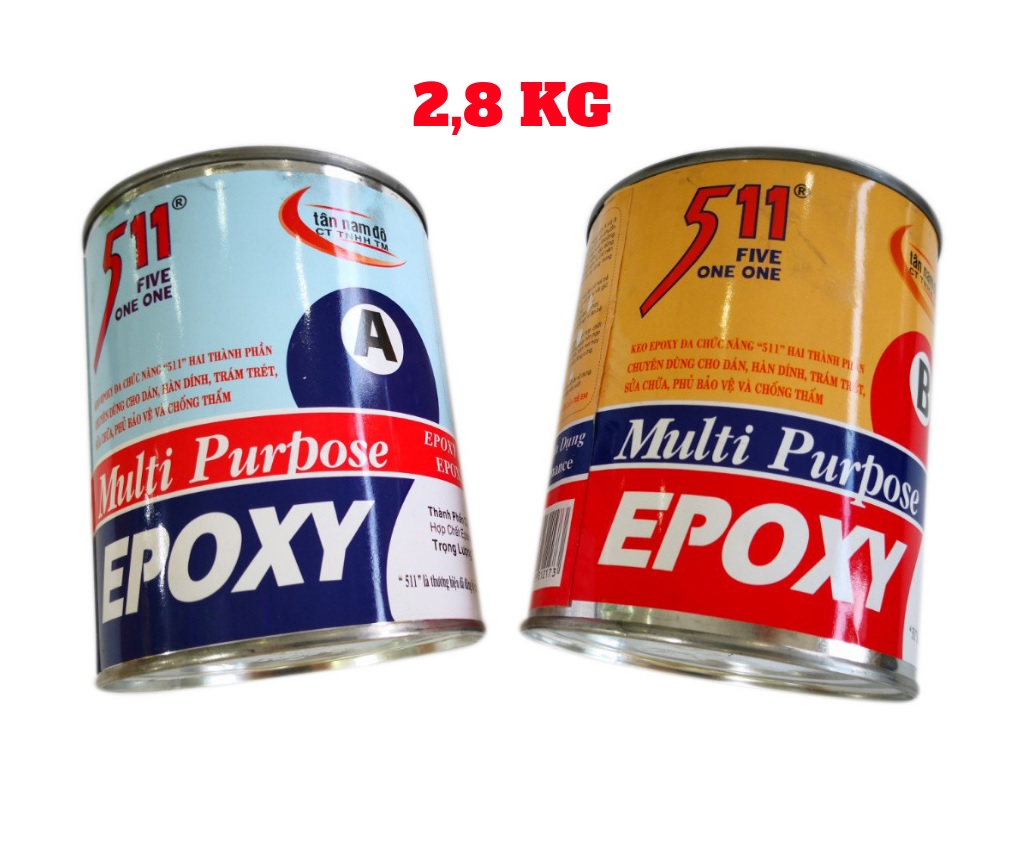 Keo dán 2 thành phần EPOXY 511 siêu dính dùng cho kim loại, gỗ, tàu biển