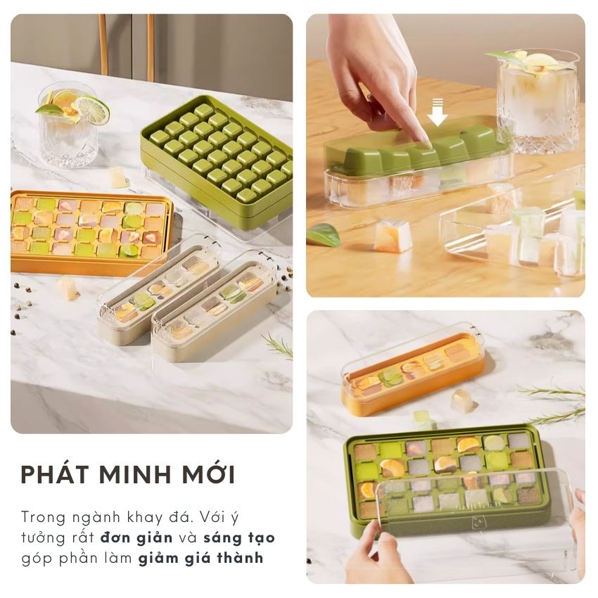 2024 newest inventions super fast plastic ice cube tray with lid