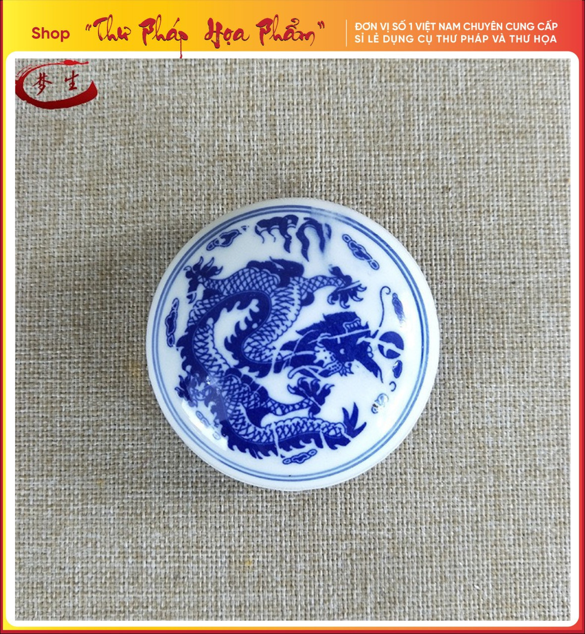Mực dấu Chu Sa hũ sứ thư pháp họa phẩm