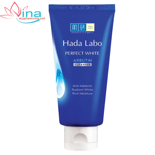 [HCM]Sữa rửa mặt trắng da tối ưu Hadalabo Perfect White (80g)