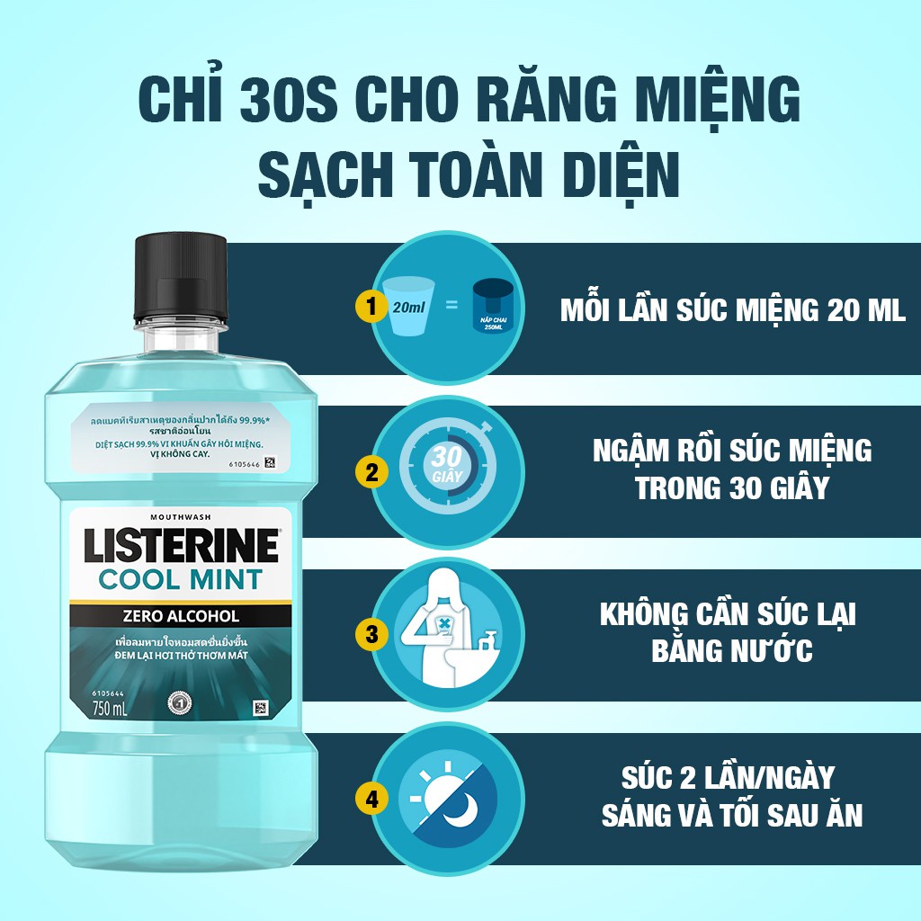 Combo 2 chai nước súc miệng listerine - 750ml+750ml