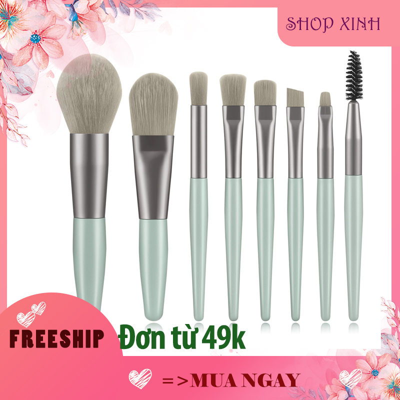 Bộ Cọ 8 Cây Cao Cấp Túi Zip Lông Mềm