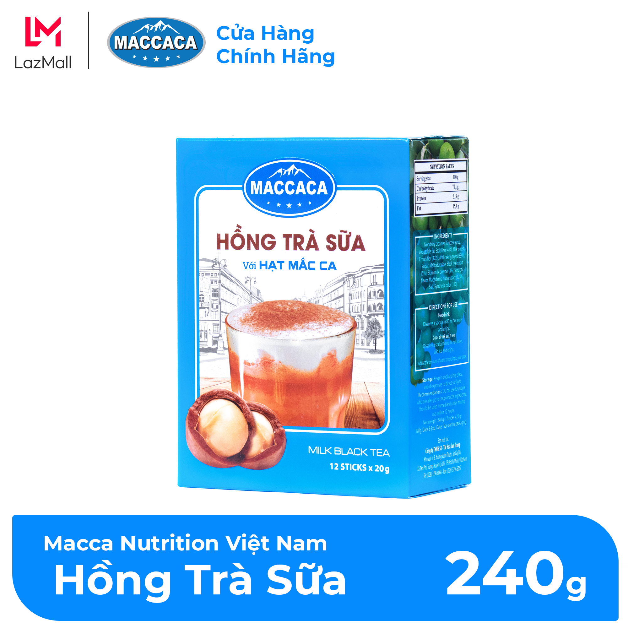 Maccaca - Hồng Trà Sữa với hạt Mắc Ca.