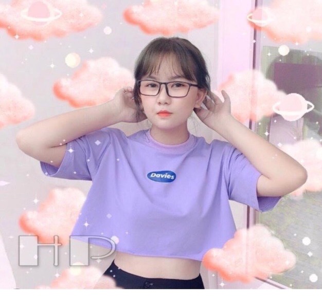 Ngoc Luxury Áo croptop nữ màu tím bao xinh V9
