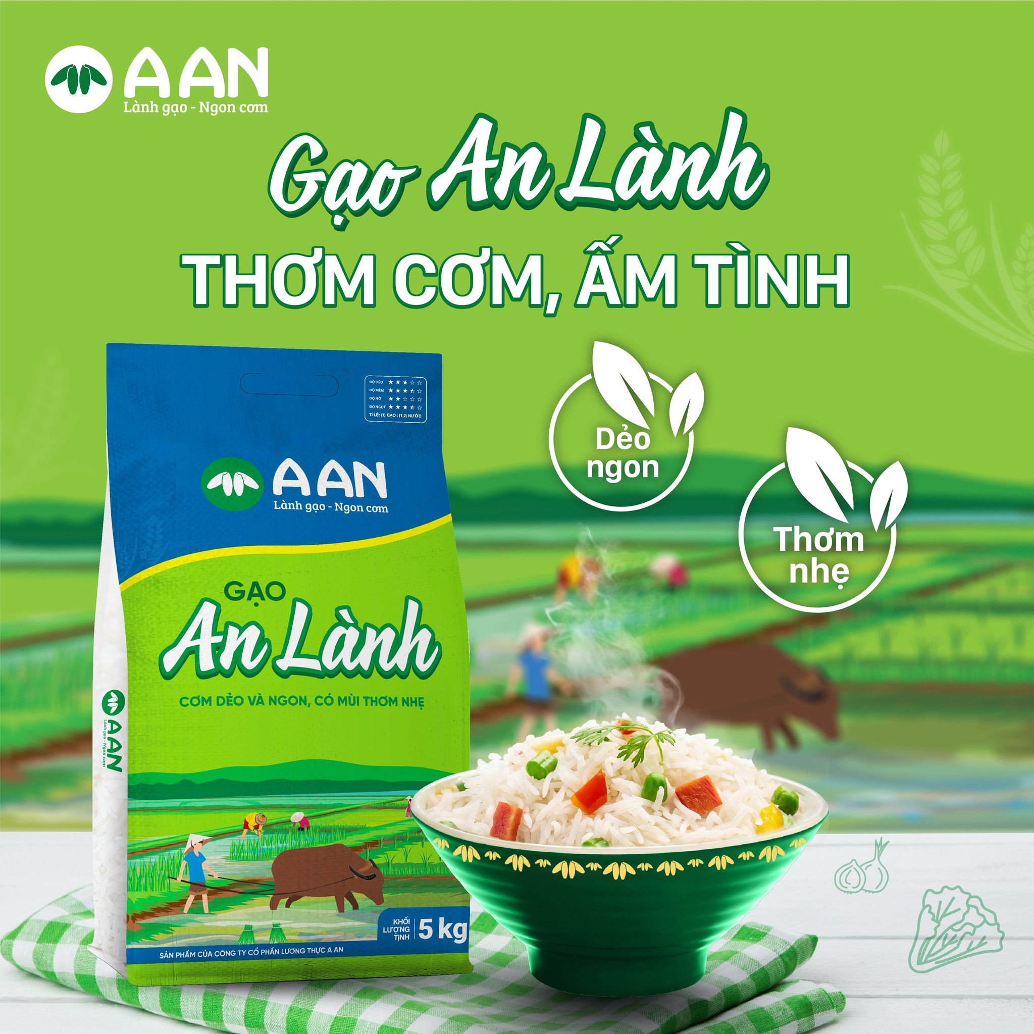 Gạo An Lành Gạo A An Túi 5 KG