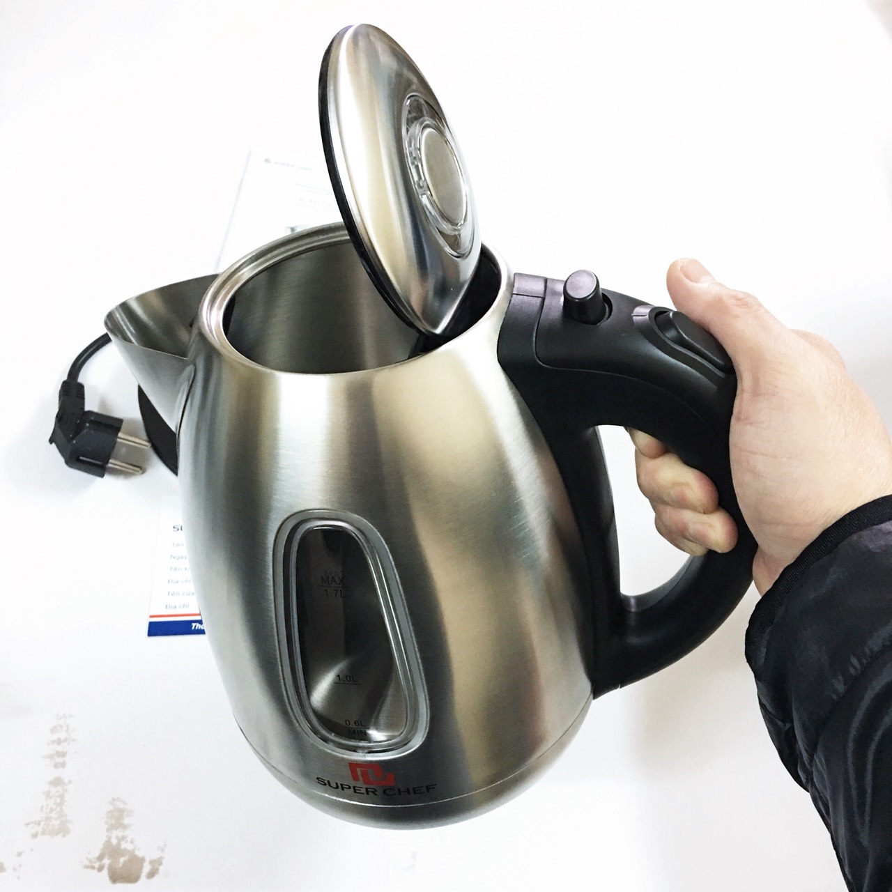 Bình đun siêu tốc 1.7L inox cao cấp SuperChef SC- KS1732