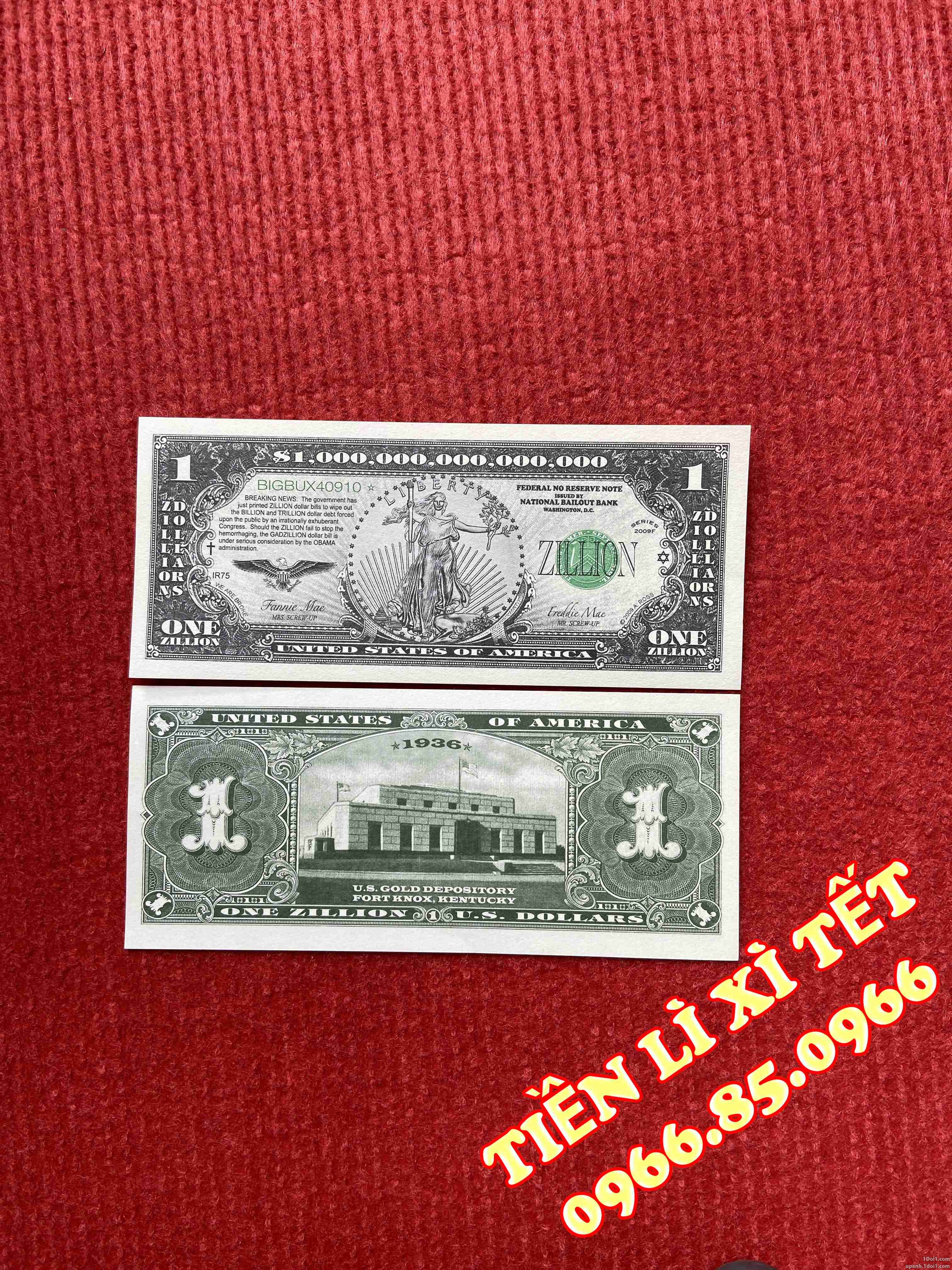 Tờ 1 ngàn (nghìn) tỷ USD Lưu niệm may mắn
