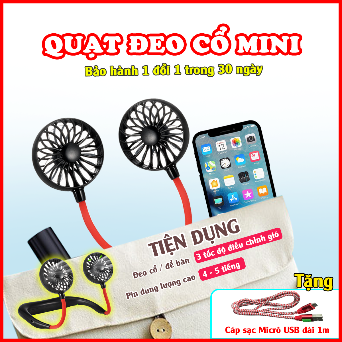 >> SO SÁNH GIÁ QUẠT SẠC MINI CAO CẤP TIỆN DỤNG 3 TỐC ĐỘ GIÓ, ĐỂ BÀN CÓ ĐẾ KẸP GIỮ, ĐÈN LED VÀ USB CẮM SẠC - MÀU XANH NGỌC | Shopee Lazada Sendo Tiki | Nên mua ở đâu rẻ nhất 82 Quạt tích điện đeo cổ cầm tay chữ U mini thể thao cao cấp, ba tốc độ gió, dùng liên tục 4-8h nhỏ, nhẹ tiện dụng đi du lịch, chân sạc điện thoại Micro USB, chất liệu nhựa ABS siêu bền + Tặng kèm dây cáp sạc 1 mét