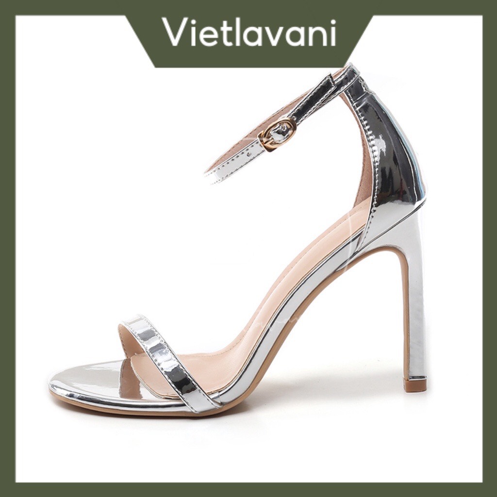 Giày Sandal LHMTC52 Mũi Nhọn Gót Nhọn Cao 5P Đính Nơ Đá Xinh Xắn Dành Cho