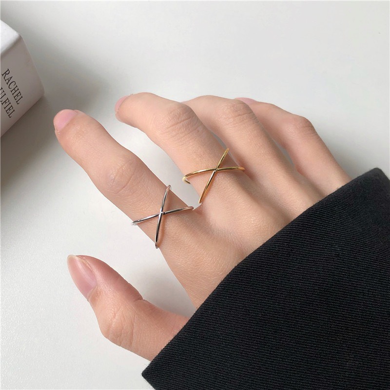 Nhẫn nũ chữ X đơn giản, kiểu dáng basic Her Jewelry N20