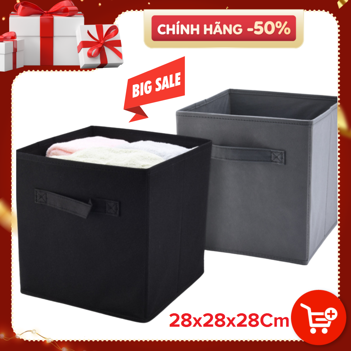 DODODIOS combo2 hộp vải đựng đồ đa năng không nắp, hộp vải đựng quần áo gập gọn, túi vải đựng tất, đồ lót, đồ chơi, phụ kiện - TD4