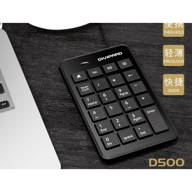 Bàn phím số có dây Divipard d500 cổng kết nối USB-JL