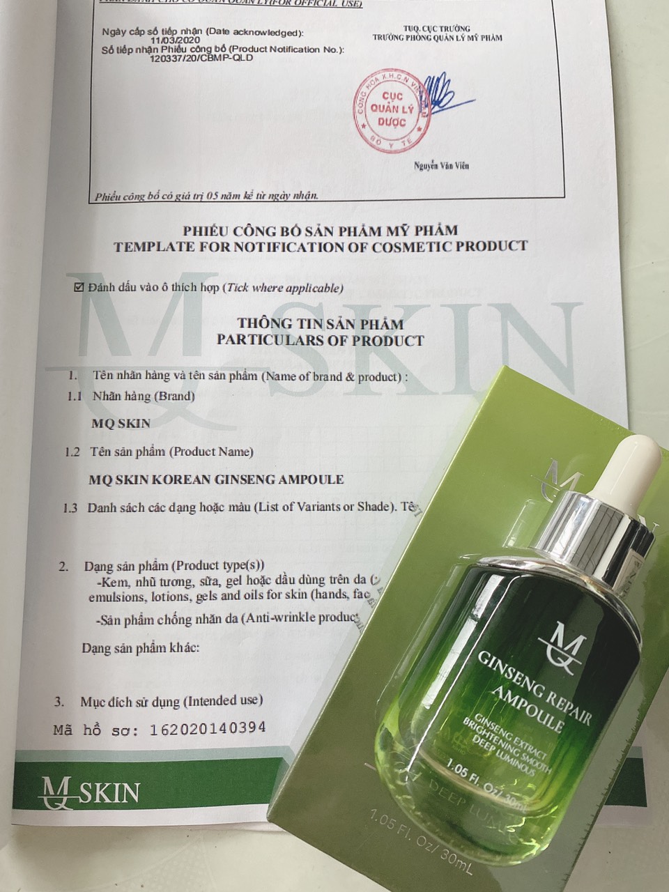 SERUM CĂNG BÓNG DA NHÂN SÂM MQSKIN