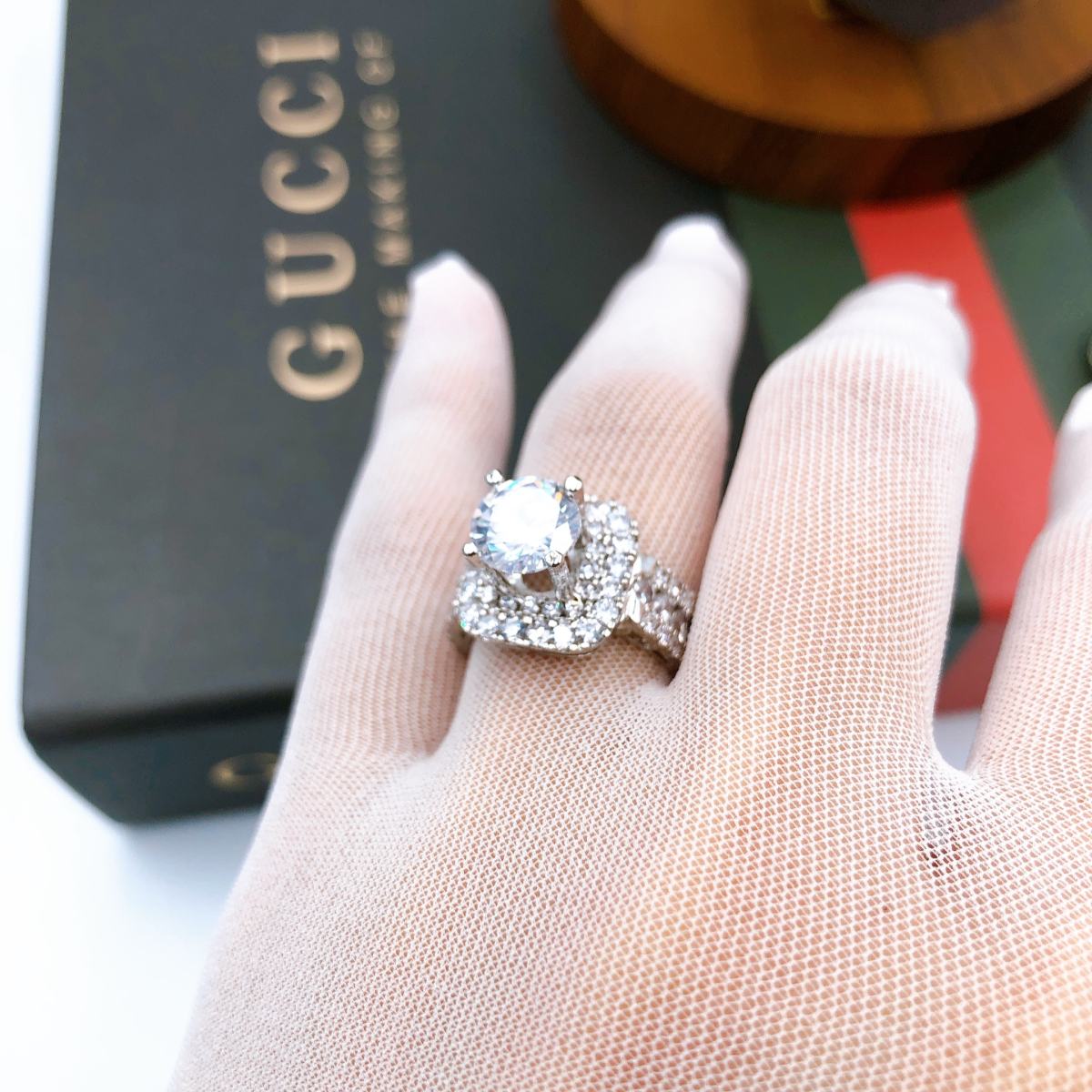 [Khuyến mãi lớn - chỉ 12.12 ] Nhẫn nữ THUYPHUNG mạ vàng trắng thật 18K đính soàn sang trọng, kiểu dáng Hàn Quốc hiện đại - phù hợp để dự tiệc hay làm quà tặng