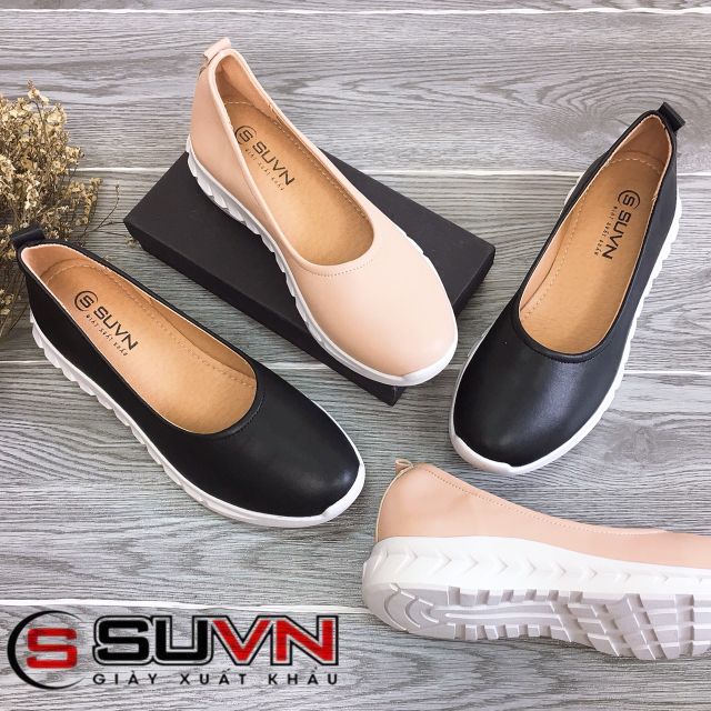 (Da Thật )Giày bệt lười da thật 3cm VNXK