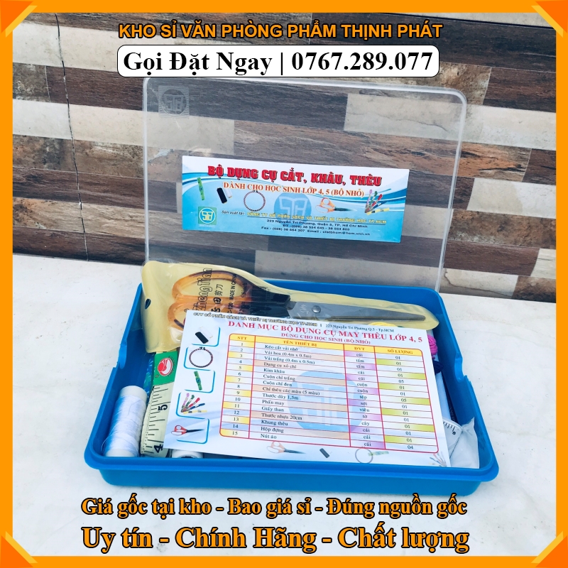 BỘ  DỤNG CỤ CẮT, KHÂU,THÊU LỚP 4 -5