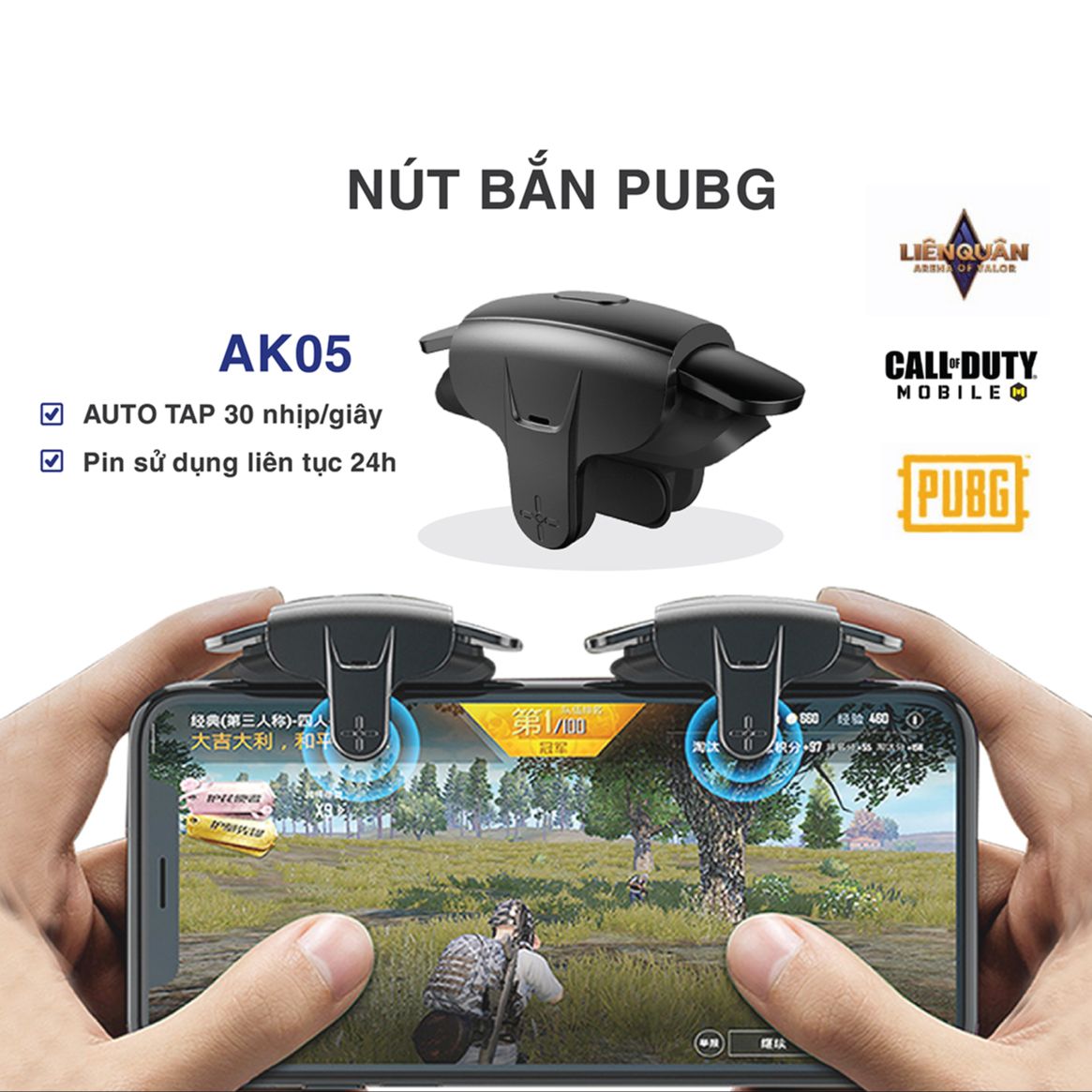 Nút bắn pubg mobile ak05 auto tap siêu nhanh nút chơi game auto tap dành cho game fps freefire, cod