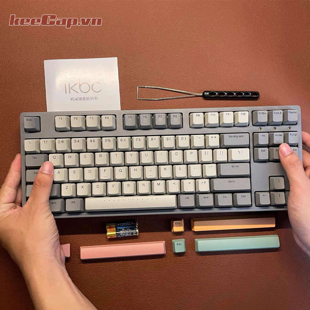 [Keecap] ikbc W200 TKL gray wireless mechanical keyboard (Cherry MX red switch – Wireless – 87 key)