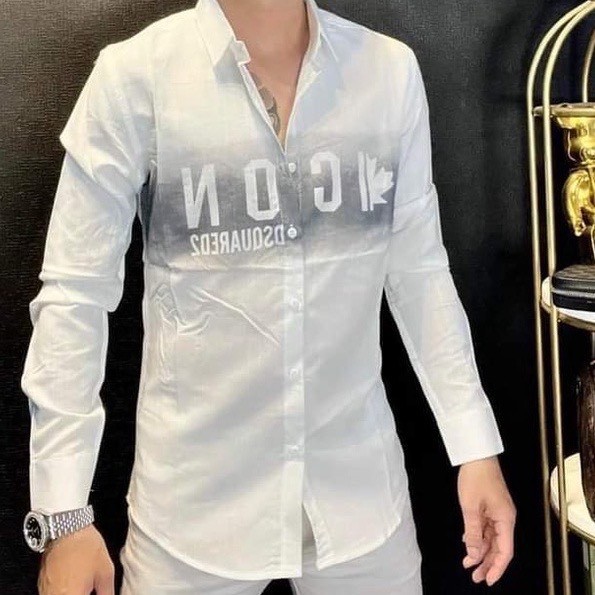 Áo sơ mi nam cao cấp sơ mi đũi tay dài phối ICON chuẩn đẹp vải dày chất lượng như hình