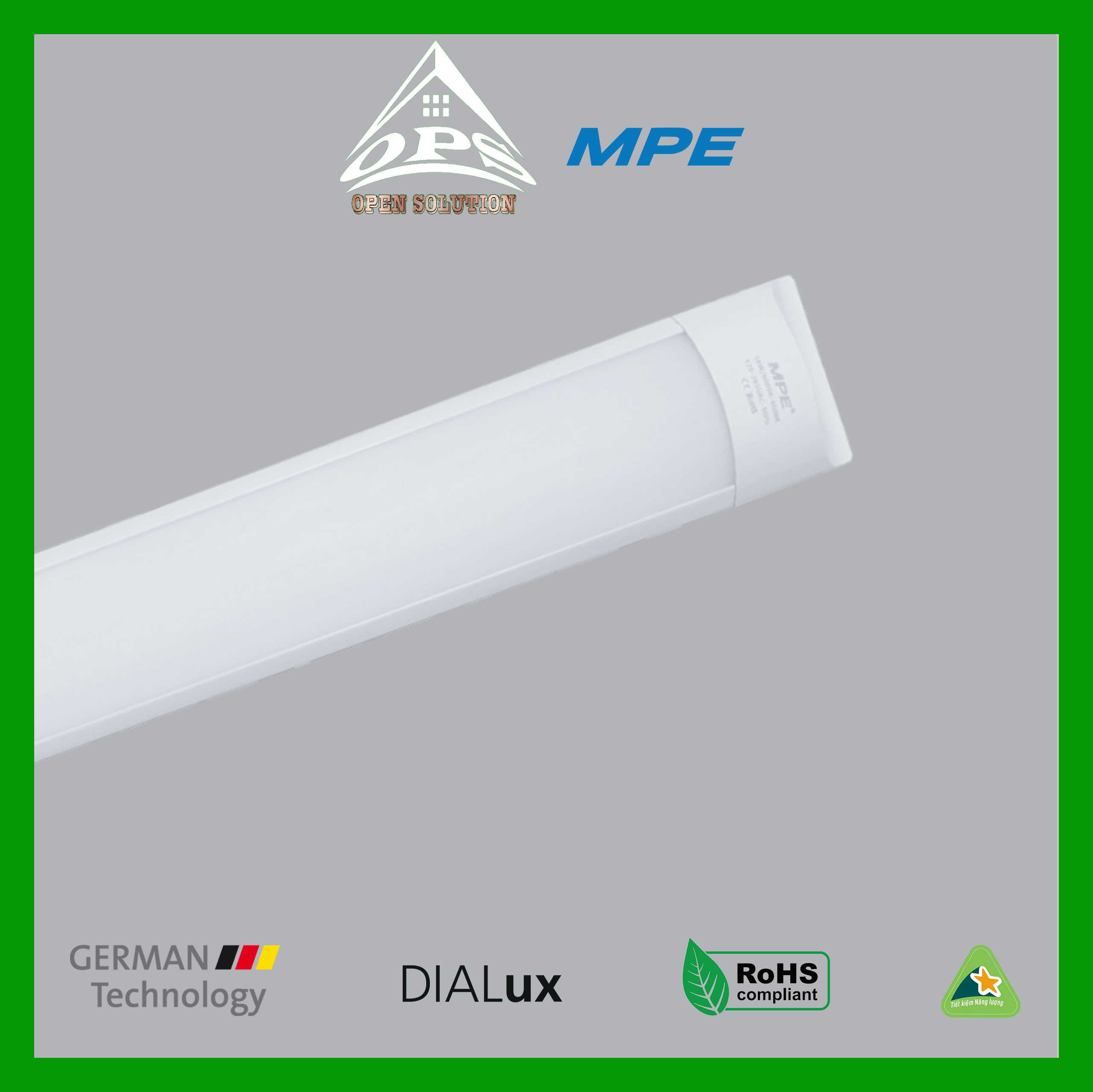 Đèn led bán nguyệt mpe dài 0.6m, 1.2m | ánh sáng trắng | vàng