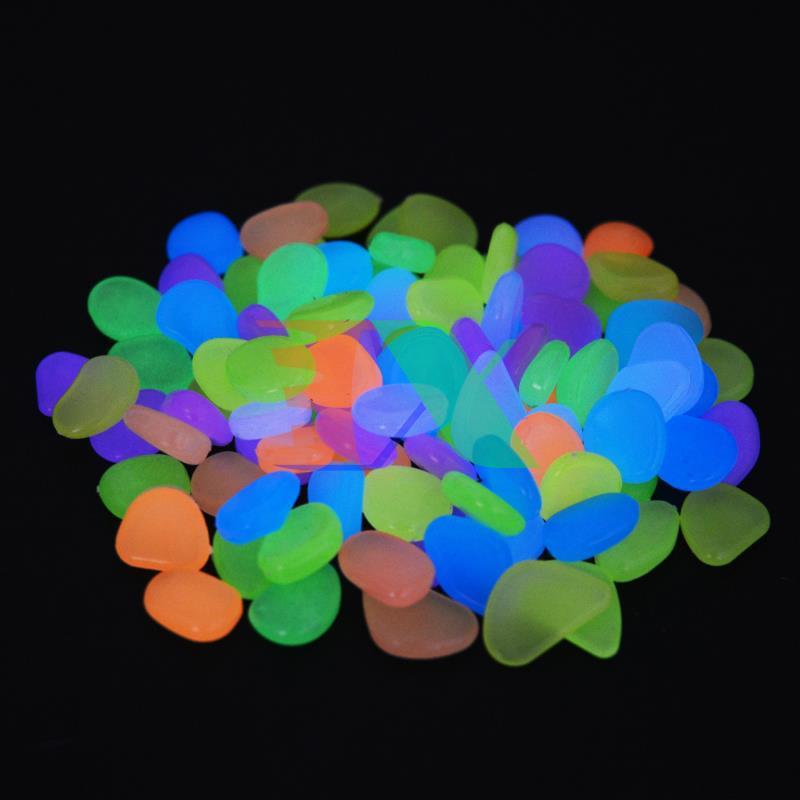 Set 100 pebbles glow (gravel noctilucent) dedicated for Fish Tank luminous in the Night (mix color)
