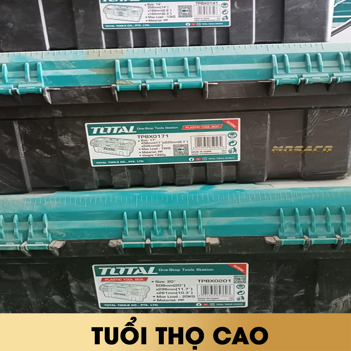 Box plastic tool total TPBX0201 20 inch wrench plastic. Containers for Đồ Craft type large plastic material pp max load 20kg hand grip strength high containing 1 tray plastic long life warranty 6 months, carefully packed-mosaco