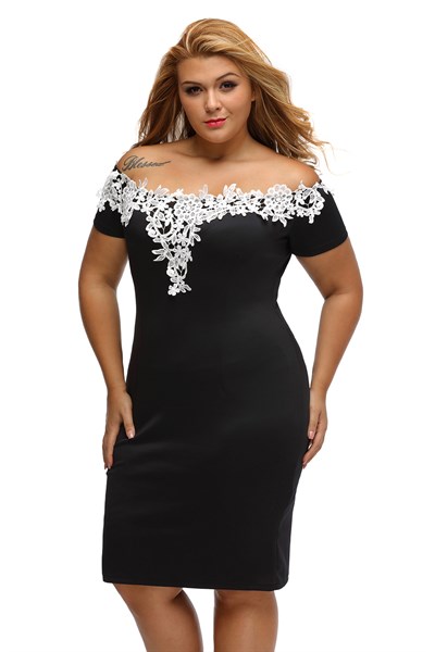 Đầm trễ vai big size 55- 110kg phối ren