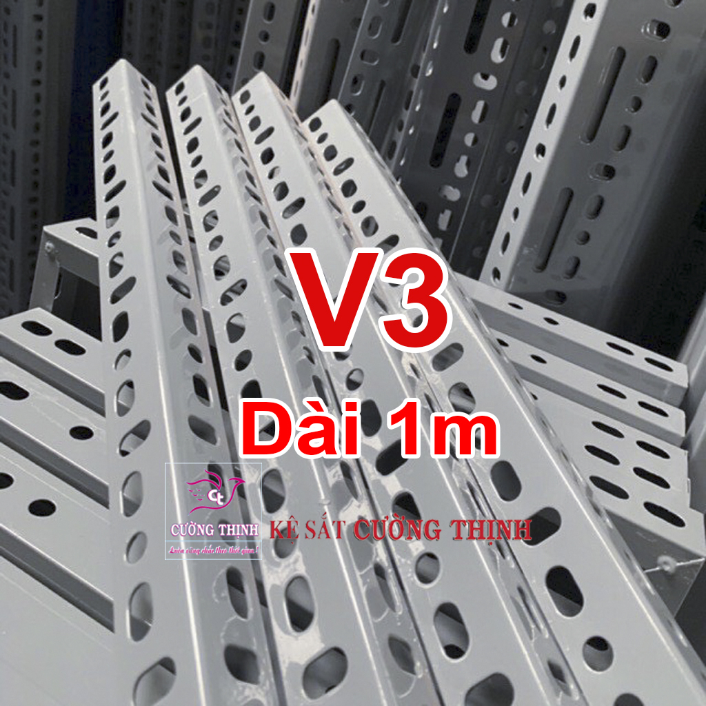 SẮT V LỖ ( V3 dài 1m, dày 1,6mm ) - Lắp ráp kệ sắt đa năng, Sắt V lỗ, Làm Kệ sắt