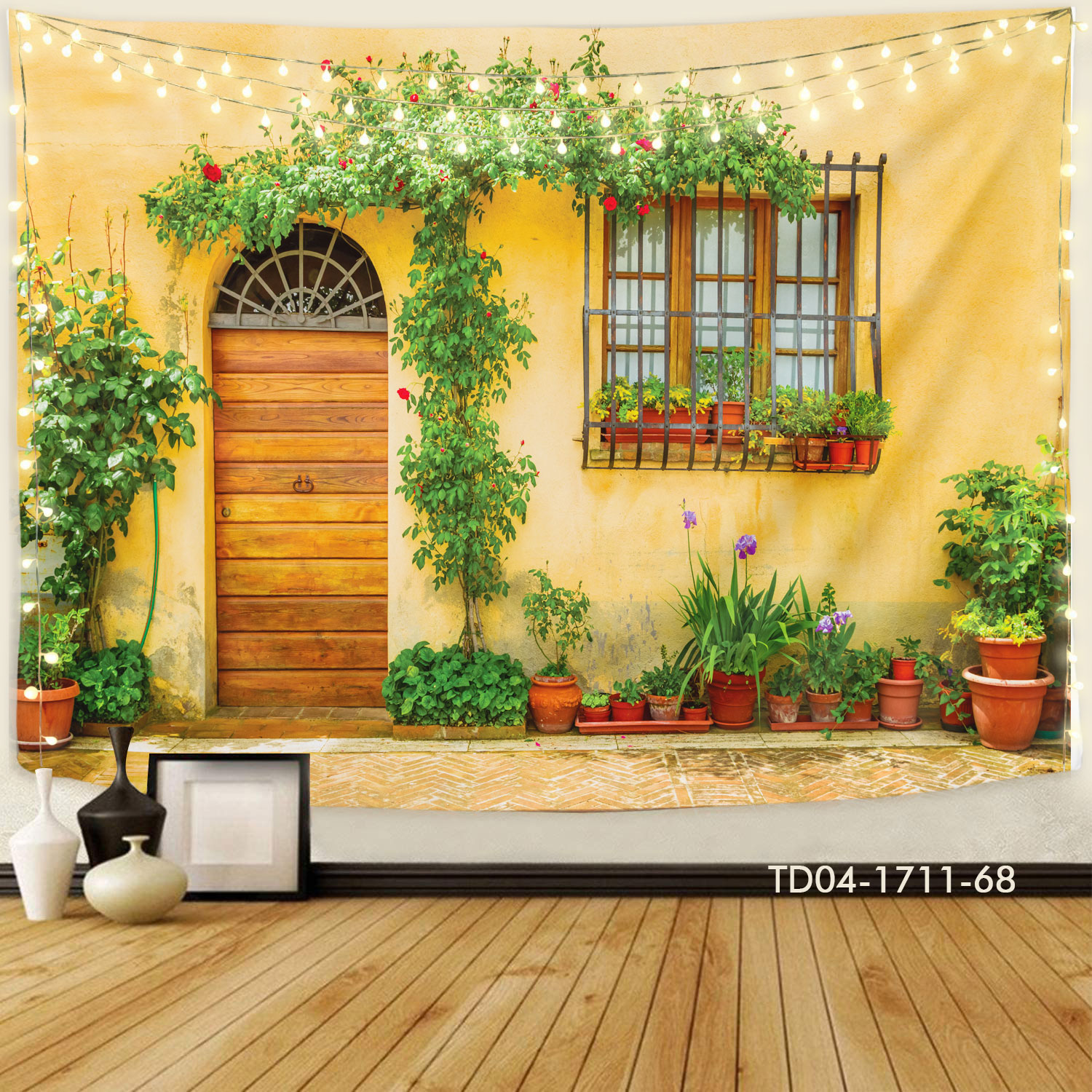 Tranh Vải treo tường in 3D trang trí, Backdrop, mùa hè decor phòng khách, phòng ngủ, quán cà phê, nhà hàng tặng kèm móc treo, dán định vị