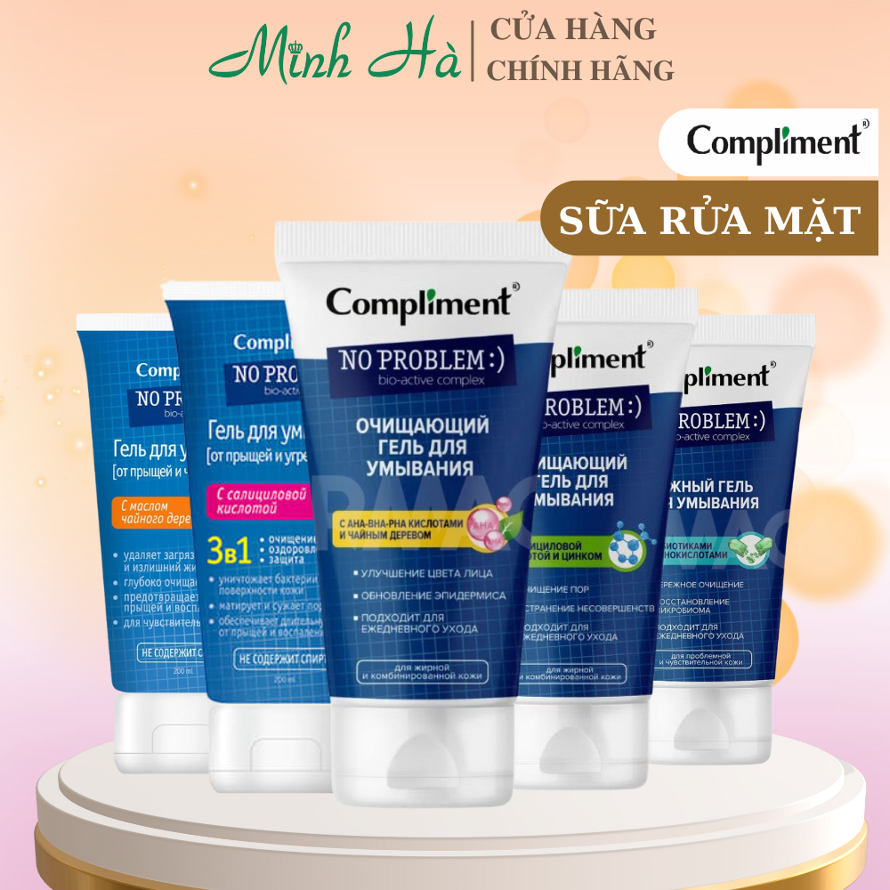 Sữa rửa mặt Compliment No Problem 200ml làm sạch sâu cấp ẩm lâu dài