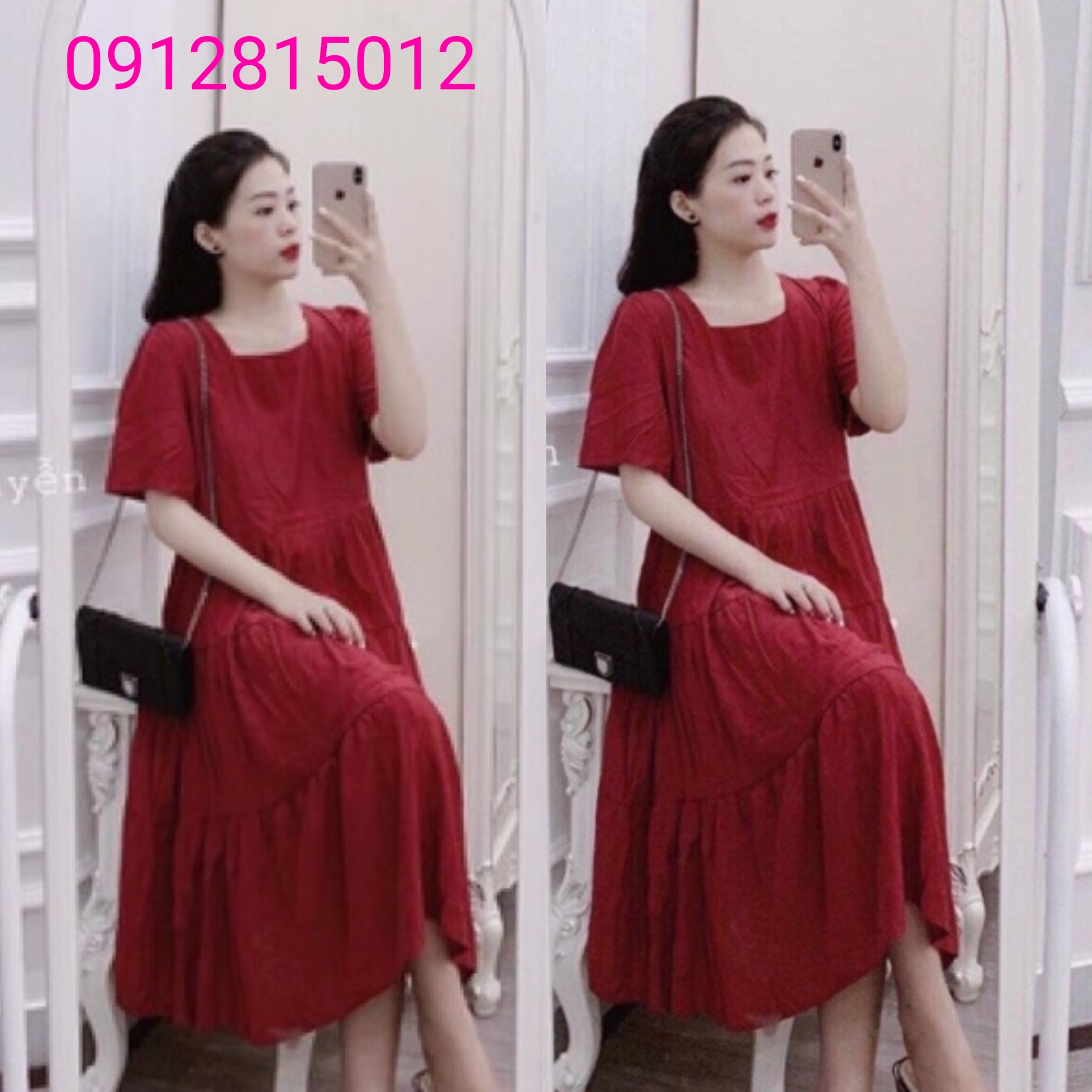 đầm suông nữ thiết kế fom rộng . Tay cộc công chúa ,siêu xinh-váy bầu thời trang