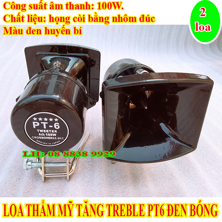 LOA TĂNG TREBLE PT6 ĐEN BÓNG KÈM TỤ 3,3MF - GIÁ 2 LOA