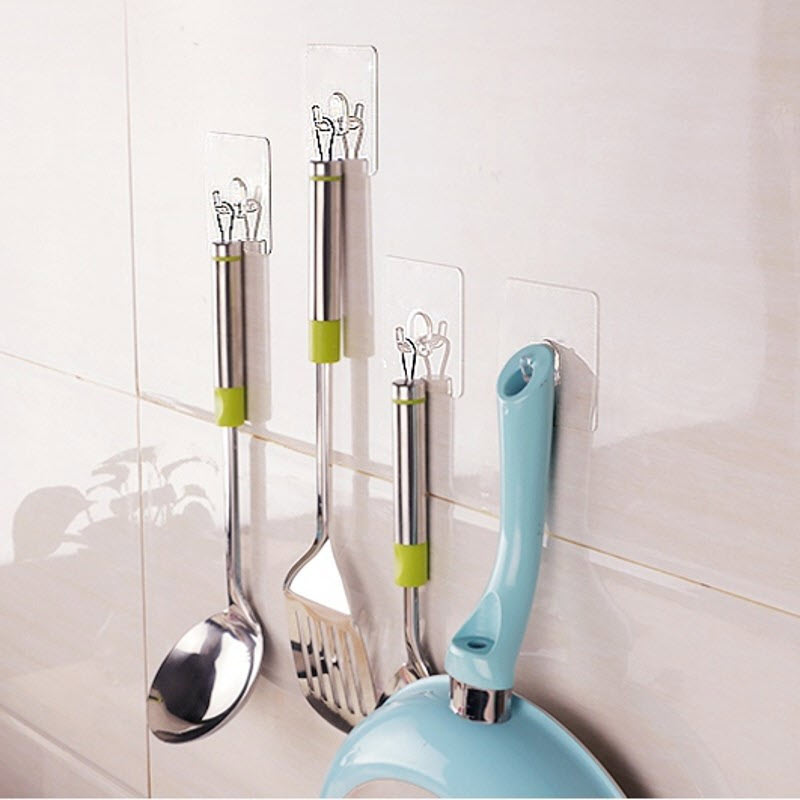 Bộ 03 móc dán tường siêu dính xoay 180 độ kích thước 6cmx6cm - Trọng lượng treo tối đa 2kg