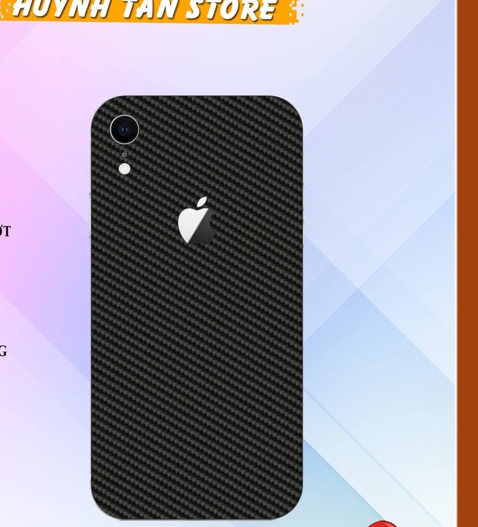 Miếng dán decal carbon mặt sau Iphone XR chống trầy mặt lưng, chống bám vân tay