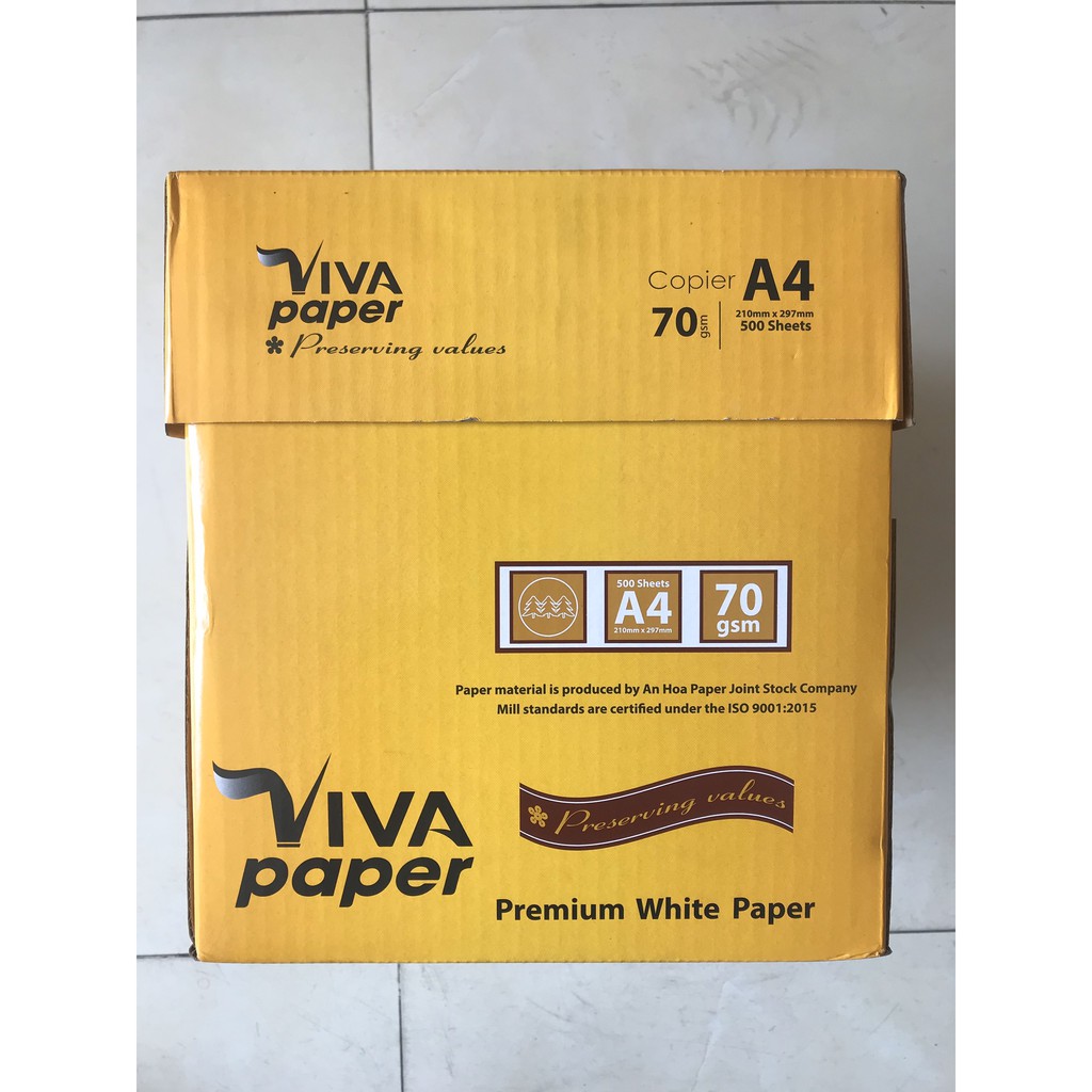 [HCM]Giấy A4 VIVA Paper định lượng 70gsmhàng nguyên thùng cực rẻ dày mịn đẹp.