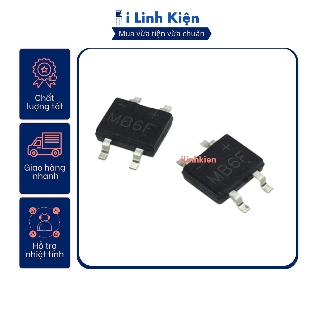 MB6F Diode cầu 0.8A 600V SOP-4