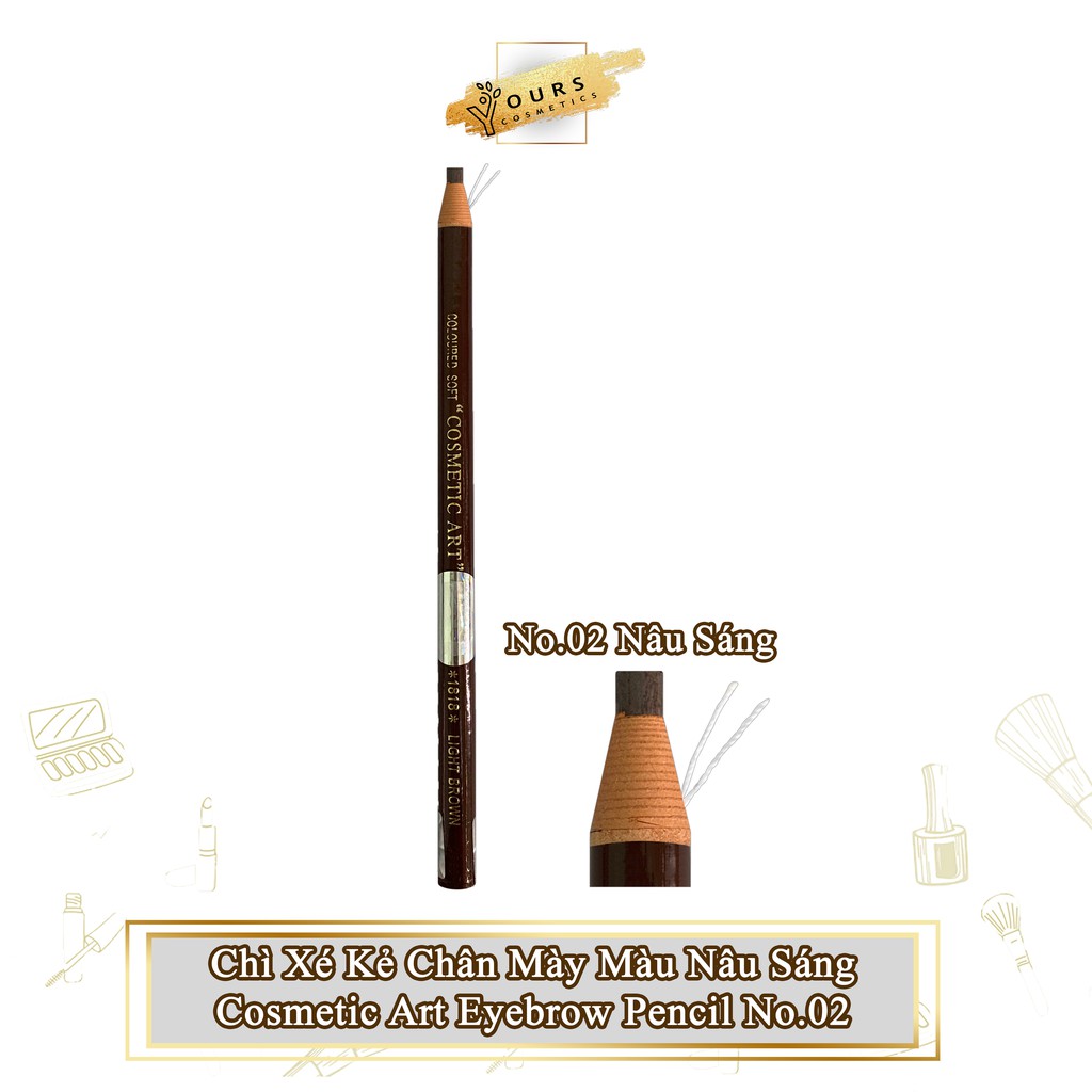 [Combo 2 Cây]  Chì Xé Kẻ Chân Mày Cosmetic Art Eyebrow Pencil Màu Nâu Sáng 2 Tem 1818 No.2 - Chì Kẻ Mày Cosmetic Art Eyebrow Pencil Màu Nâu Sáng 2 Tem 1818 No.2 - Chì Xé Cosmetic Art Eyebrow Pencil Màu Nâu Sáng 2 Tem 1818 No.2