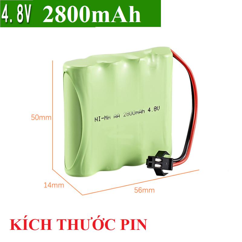 Bộ pin và cáp 4.8v 2800mah cổng nối SM dùng cho xe mô hình điều khiển từ xa