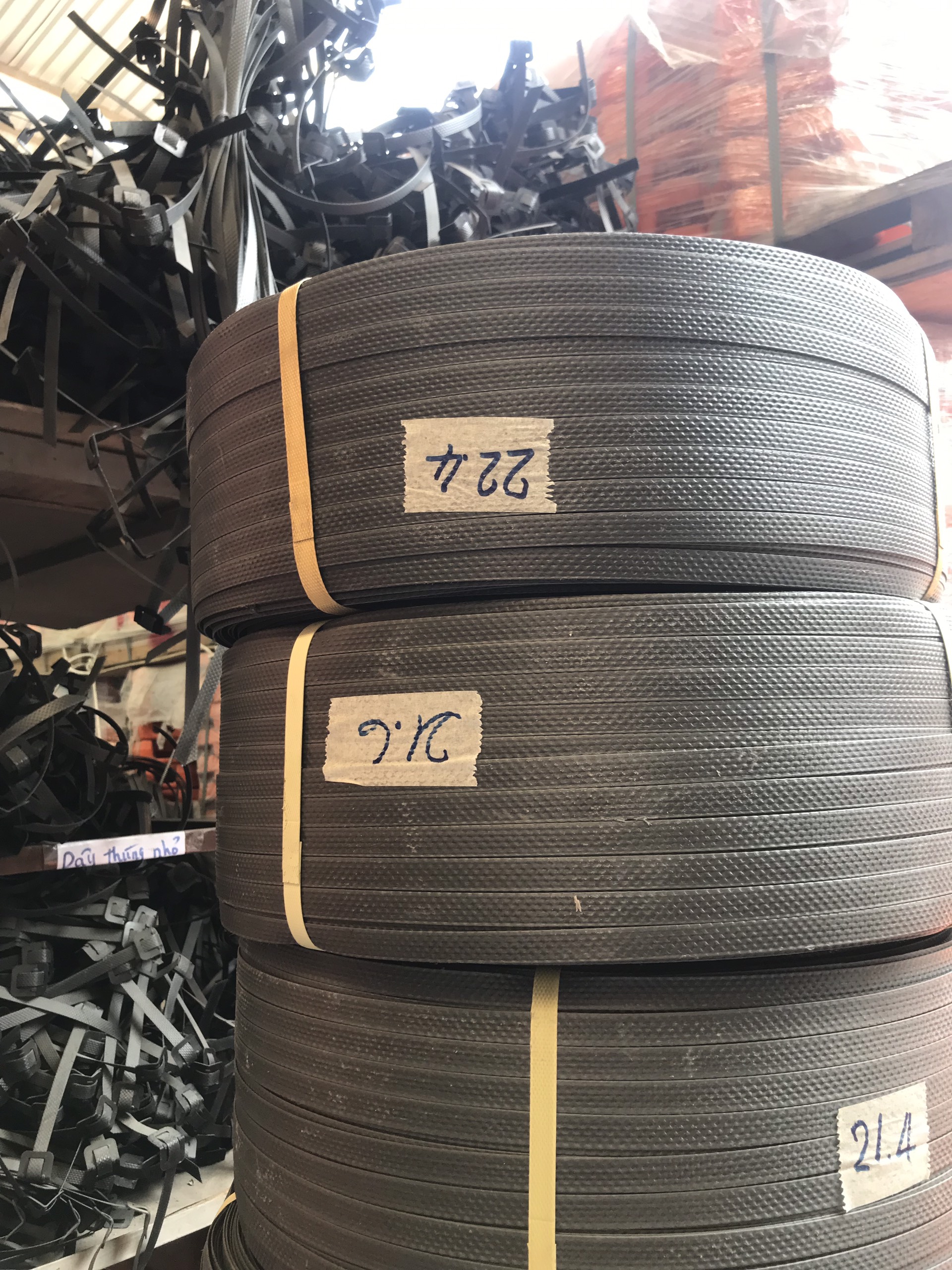 100m dây đai PP size 15mm dày 1mm (1,6kg)