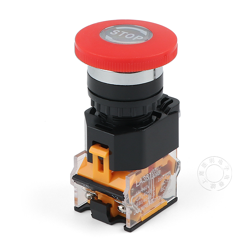 Nút dừng khẩn emergency la38 stop phi 22mm 1no 1nc