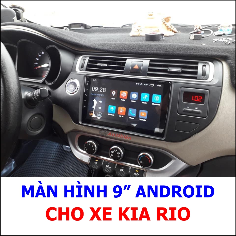 [Kho Hải Phòng] Màn Hình Android 9 inch Cho Xe Kia RIO - Có GPS Chỉ Đường Bằng NaviTel, điều khiển giọng nói, điều khiển vô lăng, Xem Camera Lùi - Đầu DVD Android Có Tiếng Việt, Tặng Kèm Mặt Dưỡng Giắc Zin Cho X