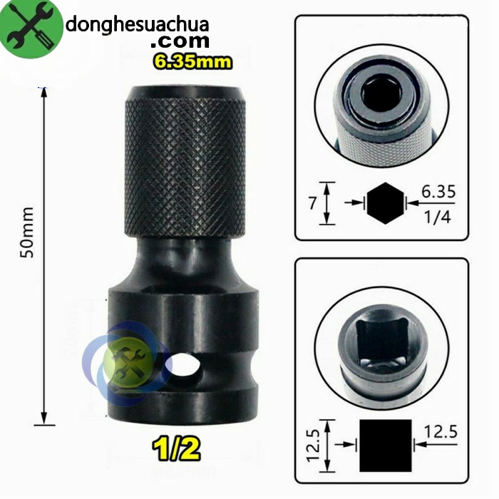Đầu chuyển bulong 1/2 sang đầu bắn vít 6.35mm