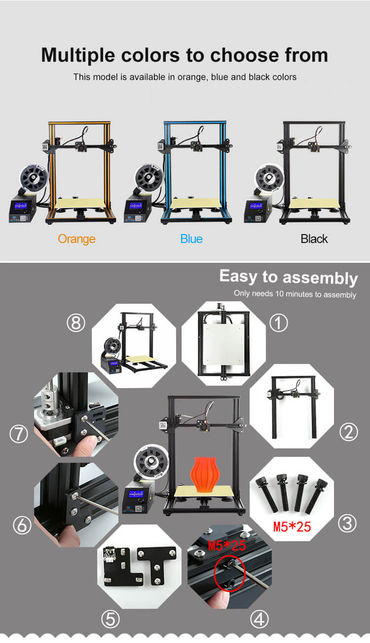[Trả góp 0%]Máy in 3d CR 10 khổ in 300*300*400mm