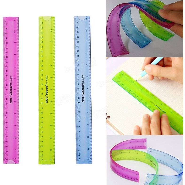 Thước dẻo màu Aihao 20cm loại dày