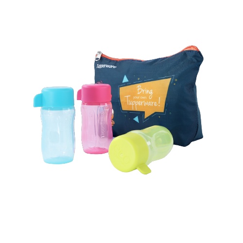 Tupperware - Bộ bình nước Eco 90ml (3 cái) (Tặng kèm túi đựng)