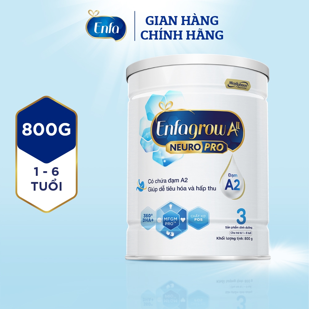 Sữa bột Enfagrow A2 NEURO PRO 1/2/3 800g Mới
