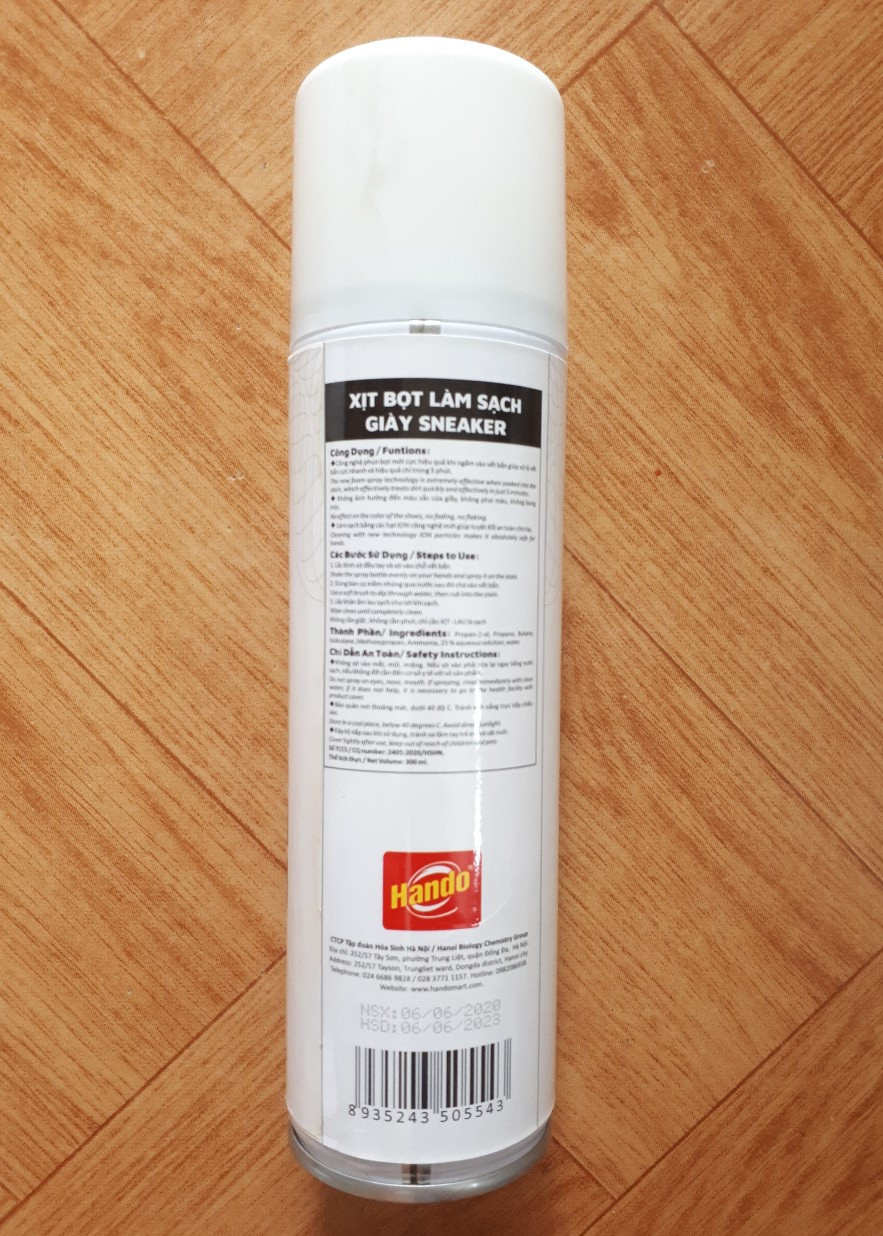 Chai xịt bọt làm sạch giày Sneaker Hando 300ml