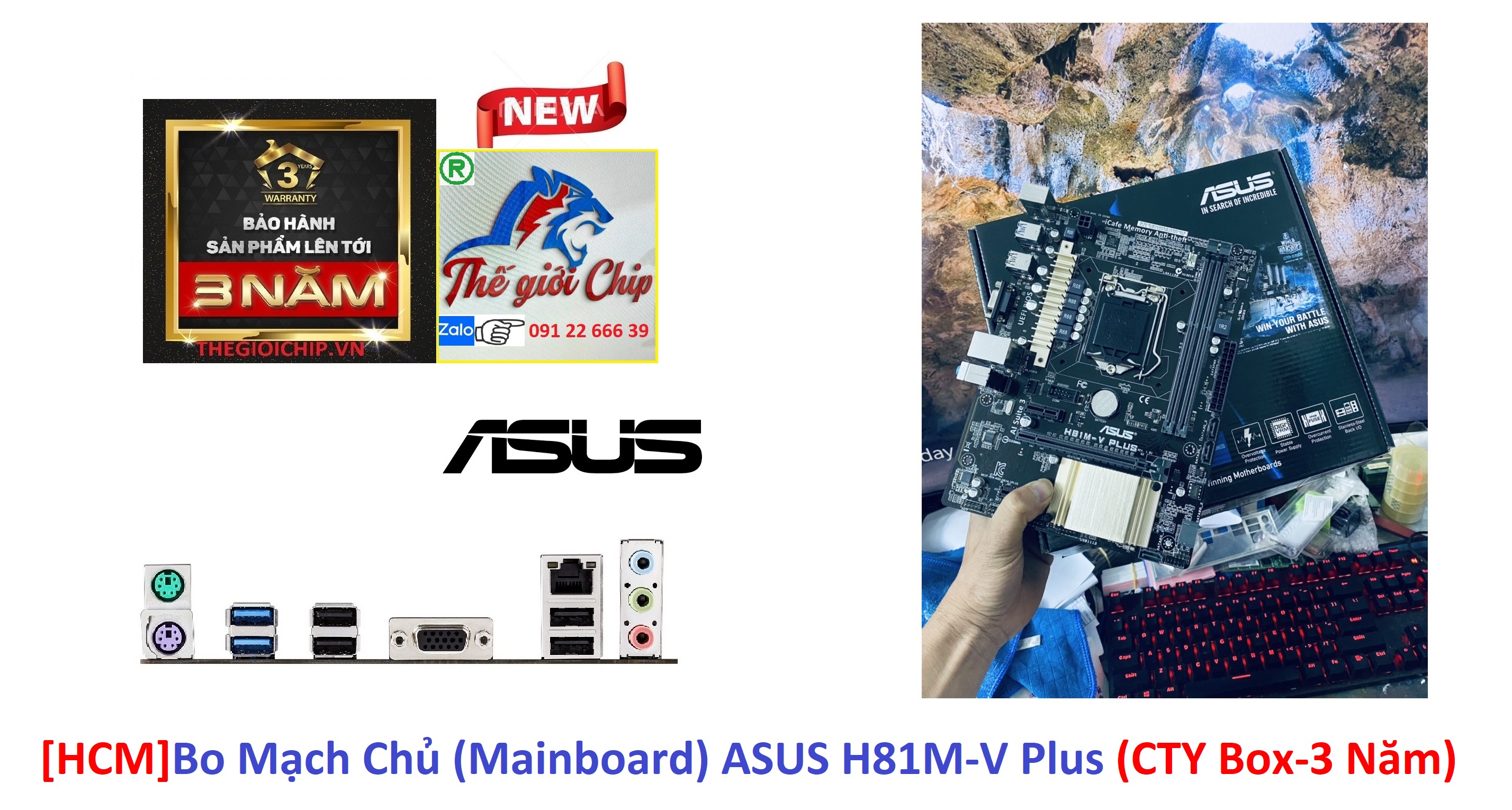 [HCM]Bo Mạch Chủ (Mainboard) ASUS H81M-V Plus (CTY Box-3 Năm)