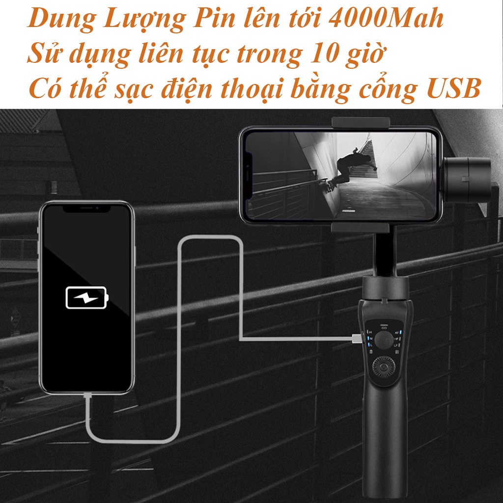 🎁Tặng kèm chân đỡ🎁Gậy chống rung gimbal S5B 3-Axis đa chế độ quay phim, chụp ảnh - Thiết bị quay video cho máy ảnh, điện thoại - Tay cầm chống rung cho điện thoại tự động cân chỉnh, xoay 360 độ